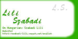 lili szabadi business card